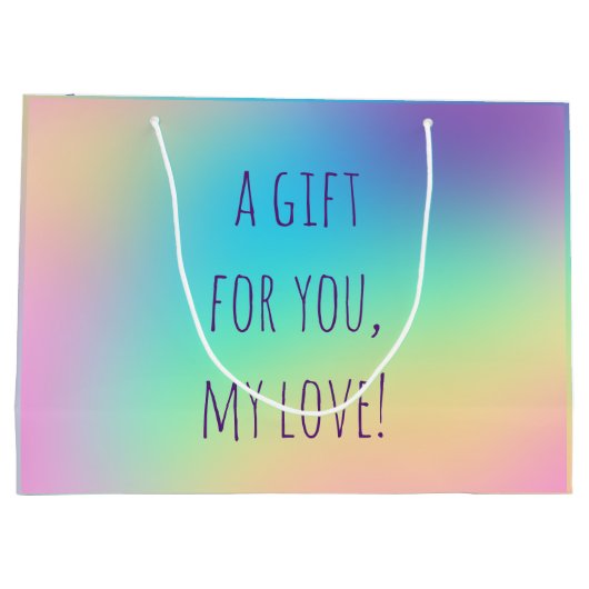 柔らかい角柱状レインボーグラデーション ラージペーパーバッグ (裏面)