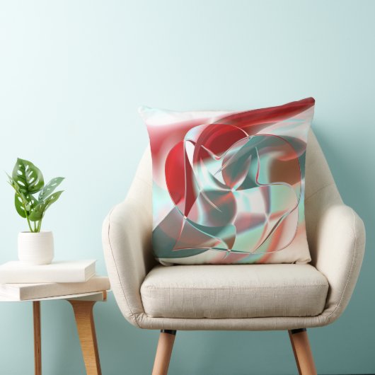 柔らかい赤い珊瑚の中でねじれた円形の部分から灰色 クッション (椅子)