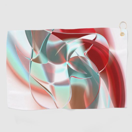 柔らかい赤い珊瑚の中でねじれた円形の部分から灰色 ゴルフタオル (横)