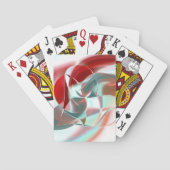 柔らかい赤い珊瑚の中でねじれた円形の部分から灰色 トランプ (裏面)