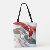 柔らかい赤い珊瑚の中でねじれた円形の部分から灰色 トートバッグ (裏面)