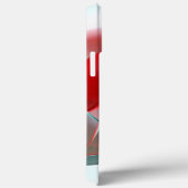 柔らかい赤い珊瑚の中でねじれた円形の部分から灰色 Case-Mate iPhoneケース (裏面 / 右)