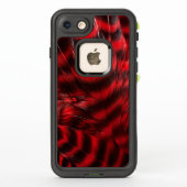 柔らかい赤と黒の羽 LifeProof iPhoneケース (裏面)