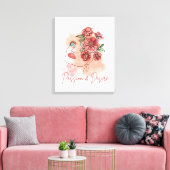 柔らかい赤のポートレート キャンバスプリント (インサイチュ (リビング))