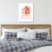 柔らかい赤のポートレート キャンバスプリント (インサイチュ (寝室))