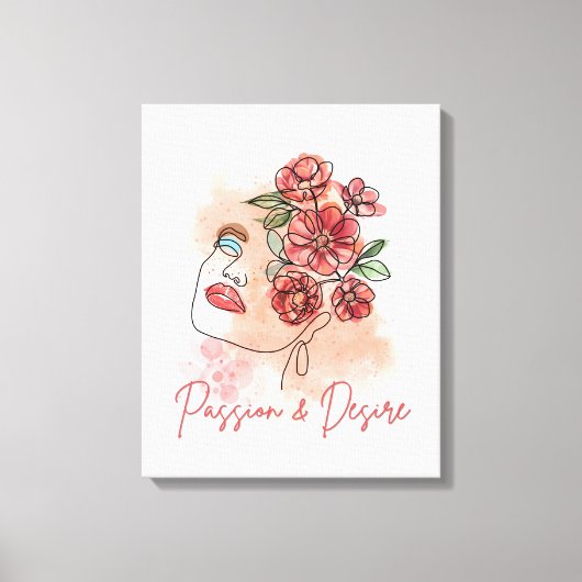 柔らかい赤のポートレート キャンバスプリント (正面)