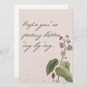 柔らかい赤面ピンクとメイブの花とメッセージ (正面/裏面)