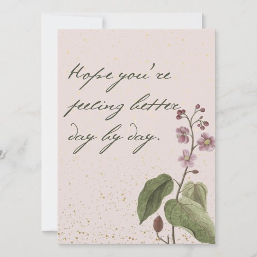 柔らかい赤面ピンクとメイブの花とメッセージ (正面)