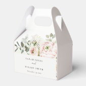 柔らかい赤面ピンクピーニーユーカリ結婚の葉 フェイバーボックス (裏面サイド)