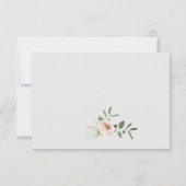 柔らかい赤面ピンクピーニーユーカリ結婚の葉 出欠カード (裏面)