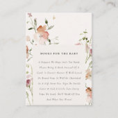 柔らかい赤面牧草地フローラ本の赤ちゃんシャワー エンクロージャーカード (正面)