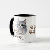 柔らかい足のハートビート – Fluffy Gray Cat Combo Mug マグカップ (正面左)