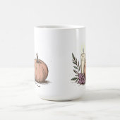 柔らかい輝きを持つカボチャのキャンドル コーヒーマグカップ (中央)