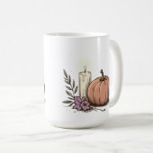 柔らかい輝きを持つカボチャのキャンドル コーヒーマグカップ (正面右)