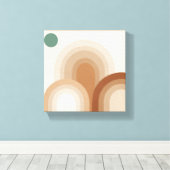 柔らかい重なり合うアーチ自然 – ミニマリストBoho W キャンバスプリント (インサイチュ (ウッドフロア))