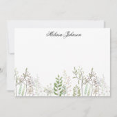 柔らかい野パーソナライズされた花 ノートカード (正面)