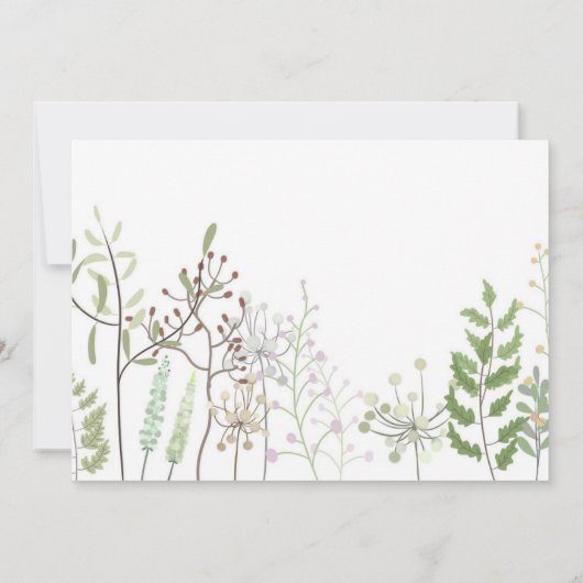 柔らかい野パーソナライズされた花 ノートカード (裏面)