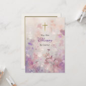 柔らかい野草正統派悔やみや弔慰 カード (正面/裏面インサイチュ)