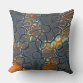 柔らかい金ゴールド光に染色された焼けた灰色の細胞 クッション (正面)