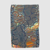 柔らかい金ゴールド光に染色された焼けた灰色の細胞 ゴルフタオル (正面)