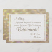 柔らかい金ゴールド《写真》ぼけ味ライトは私の花嫁になる 招待状 (正面/裏面)