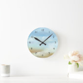 柔らかい雲との美しいSkyscape ラウンド壁時計 (ホーム)