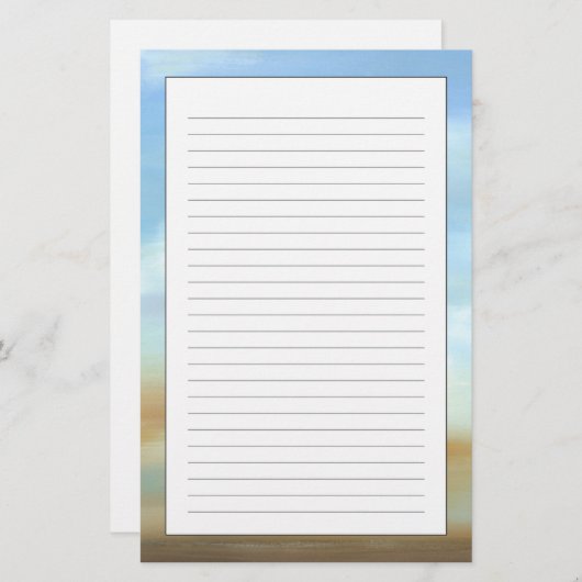 柔らかい雲との美しいSkyscape 便箋 (正面/裏面)