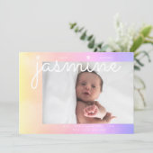 柔らかい雲 |グラデーシグラデーションョン |写真モダンベビー 案内状 (スタンド正面)