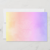 柔らかい雲 |グラデーシグラデーションョン |写真モダンベビー 案内状 (裏面)