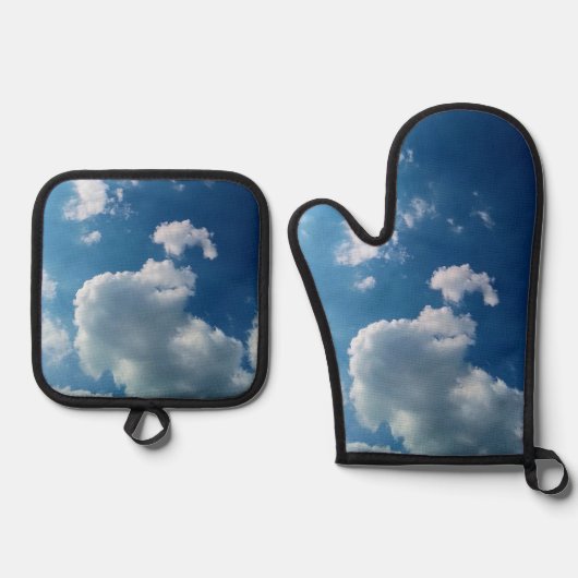 柔らかい雲 鍋つかみ&鍋敷きセット (正面)