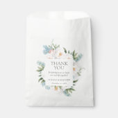 柔らかい青いピンク色の花結婚の フェイバーバッグ (正面)