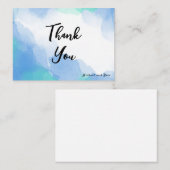 柔らかい青い水色のブラシグリーティングカード ノートカード (正面/裏面)