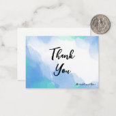 柔らかい青い水色のブラシグリーティングカード ノートカード (正面/裏面インサイチュ)