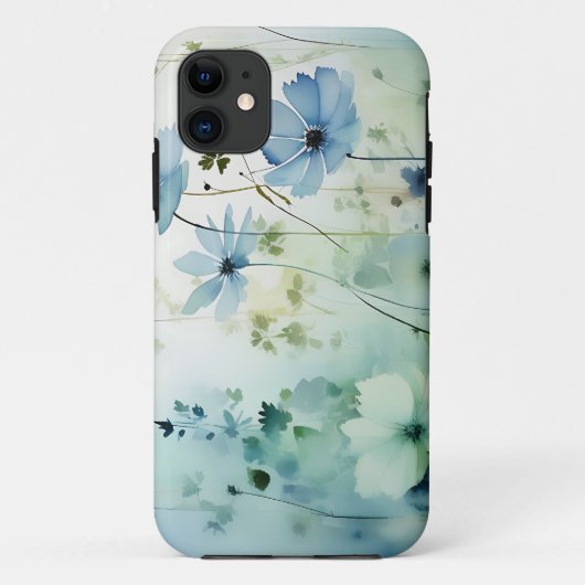 柔らかい青い水色のワイルドフラワー Case-Mate iPhoneケース (裏面)