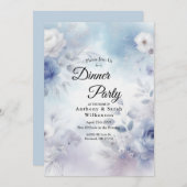 柔らかい青い花とラベンダーミスト 招待状 (正面/裏面)
