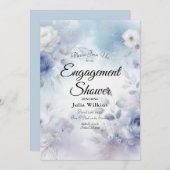 柔らかい青い花とラベンダーミスト 招待状 (正面/裏面)