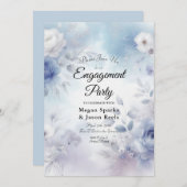 柔らかい青い花とラベンダーミスト 招待状 (正面/裏面)