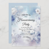 柔らかい青い花とラベンダーミスト 招待状 (正面/裏面)