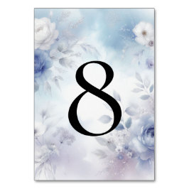 柔らかい青い花とラベンダーミッ結婚ト テーブルナンバー