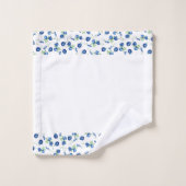 柔らかい青い花柄バスタオオルセット バスタオルセット (ウォッシュタオル)