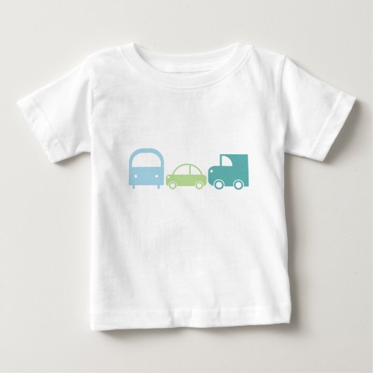 柔らかい青および緑の交通ティー ベビーTシャツ (正面)