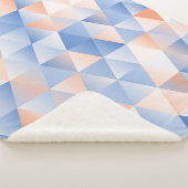 柔らかい青とオレンジの三角形のシームレスなパターン シェルパブランケット (3/4)