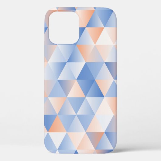 柔らかい青とオレンジの三角形のシームレスなパターン Case-Mate iPhoneケース (裏面)