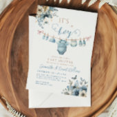 柔らかい青の男の子のフローラエレガントのシャワー 招待状