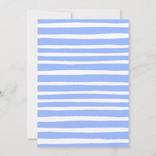 柔らかい青の男の子の赤ちゃんシャワー 招待状 (裏面)