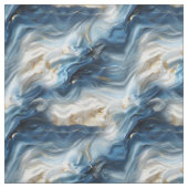 柔らかい青の白い大理石(金ゴールド) ファブリック (見本)