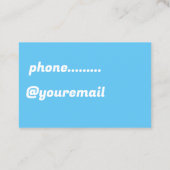 柔らかい青の背景を持つ女性のシルエット 名刺 (裏面)