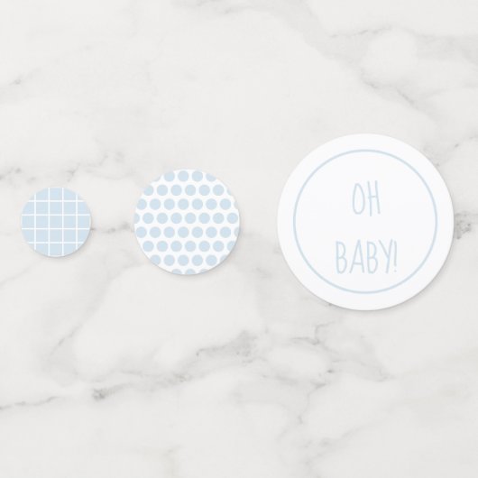 柔らかい青の赤ちゃんシャワーパターン |テーブル紙吹雪 コンフェッティ (裏面)