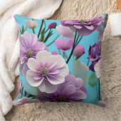 柔らかい青紫色のピンクの絹の大きな花 クッション (ブランケット)