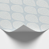 柔らかい青緑のエジプトのペイズリー ラッピングペーパー (角)